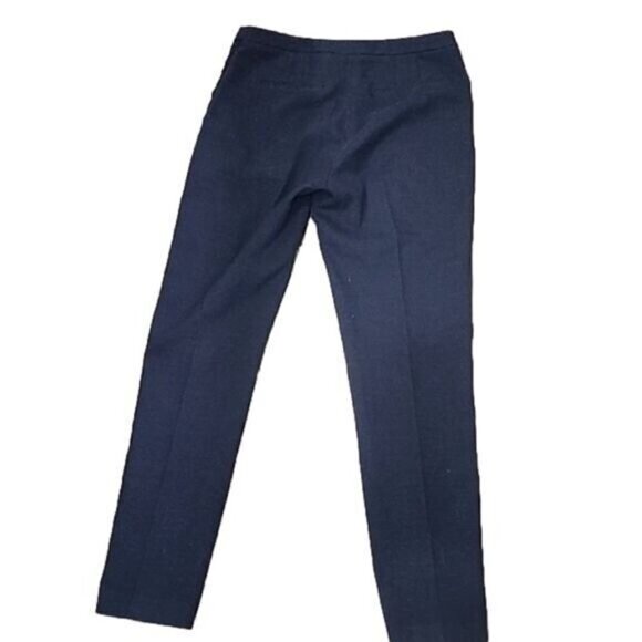 T Tahari women's High Rise navy trouser pants with Embroidery down side seams, 6 - Picture 3 of 7